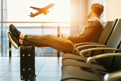 Man sitting at airport